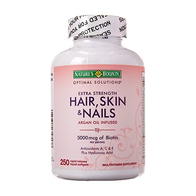 Nature's Bounty Extra Strength Hair, Skin e Nails - com um efeito de acumulação