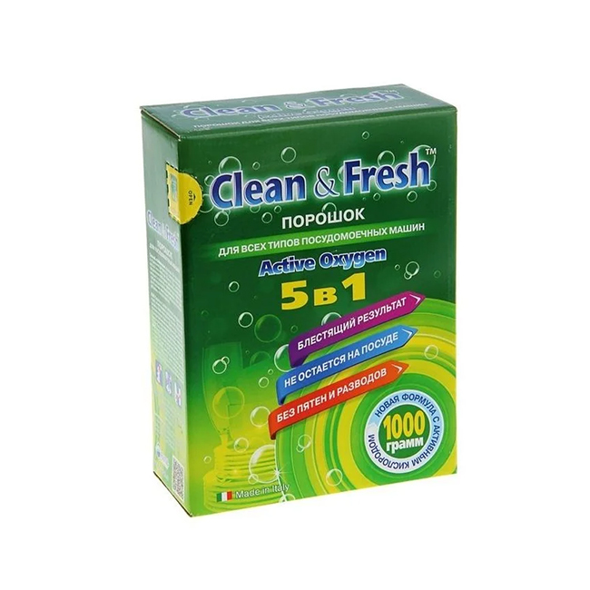 CLEAN & FRESH 5 in 1 aktiivinen happi - monitoiminen jauhe jauheessa