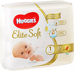 Huggies Elite Soft 1 - fraldas respiráveis ​​com máxima proteção