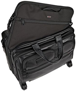 Tumi Alpha 2 Leather Deluxe Brief - mobile office on four wheels