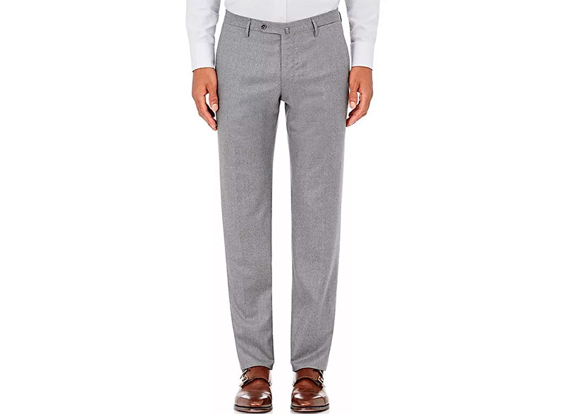 CANALI Slim Fit Melange Wool Suit Trousers