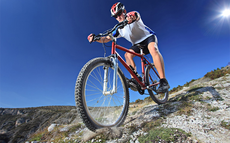 O princípio de operação e o dispositivo de uma bicicleta de montanha