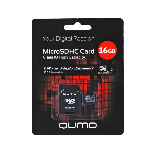 QUMO 16 Gb Micro SDNS Class 10 - for music lovers on the go